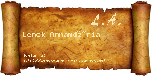 Lenck Annamária névjegykártya